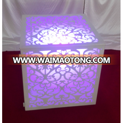 new designs lighted white metal cake table for weddings